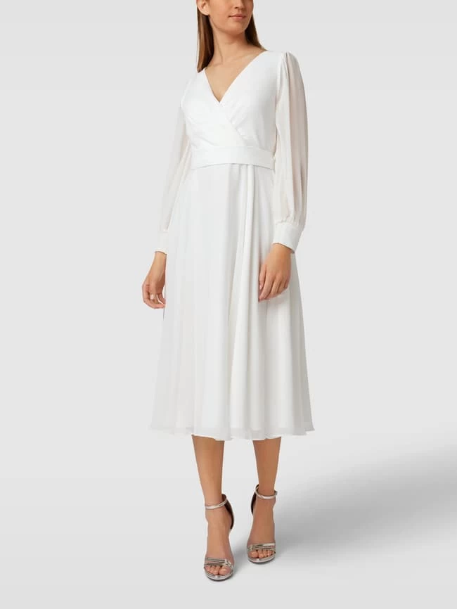 V.M. Cocktailkleid Mit Bindegürtel - Offwhite 3 V.M. Cocktailkleid Mit Bindegürtel - Offwhite