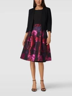 Christian Berg Cocktail Cocktailkleid Mit Floralem Muster - Rot Meliert