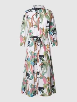 Marc Cain Hemdblusenkleid Mit Allover-Motiv-Print - Offwhite