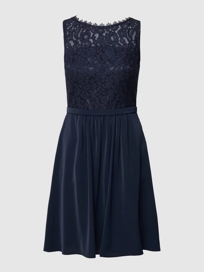 V.M. Cocktailkleid Mit Spitzenbesatz - Dunkelblau 4 V.M. Cocktailkleid Mit Spitzenbesatz - Dunkelblau – Bild 2