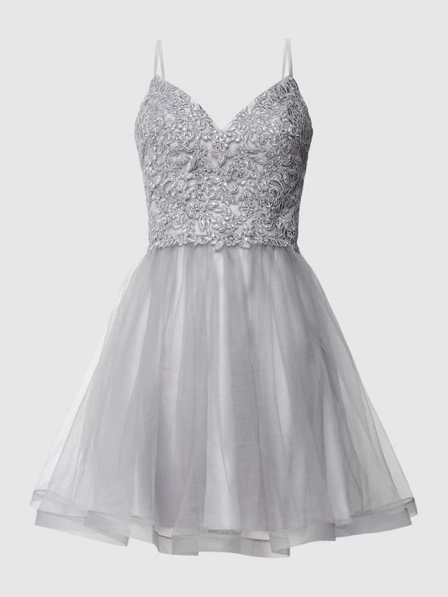 Laona Cocktailkleid Mit Herz-Ausschnitt - Silber 4 Laona Cocktailkleid Mit Herz-Ausschnitt - Silber – Bild 2