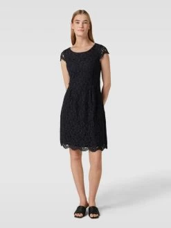 Montego Cocktailkleid Aus Spitze Mit Floralem Allover-Muster - Marineblau