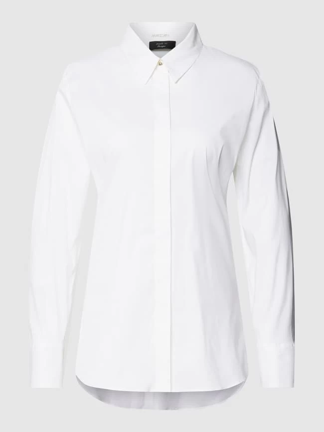 Marc Cain Hemdbluse Mit Label-Detail Modell 'COLLECTIONS' - Weiß 4 Marc Cain Hemdbluse Mit Label-Detail Modell 'COLLECTIONS' - Weiß – Bild 2