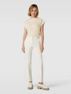 Jake*s Collection Blusenshirt Mit Abschlüssen Aus Satin - Beige