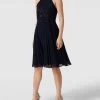 Jake*s Cocktail Cocktailkleid Mit Plisseefalten - Marineblau Meliert