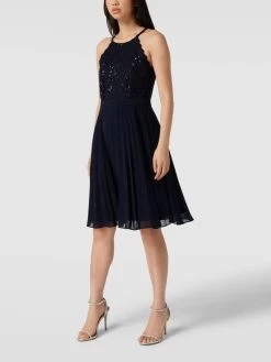 Jake*s Cocktail Cocktailkleid Mit Plisseefalten - Marineblau Meliert