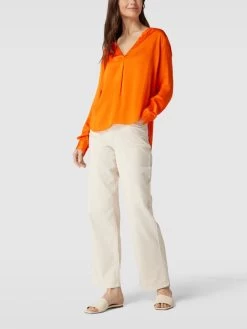 Milano Italy Bluse Mit V-Ausschnitt - Orange