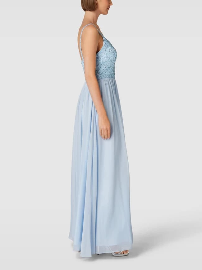 Mascara Abendkleid Mit Pailletten Und Zierperlen - Bleu 3 Mascara Abendkleid Mit Pailletten Und Zierperlen - Bleu